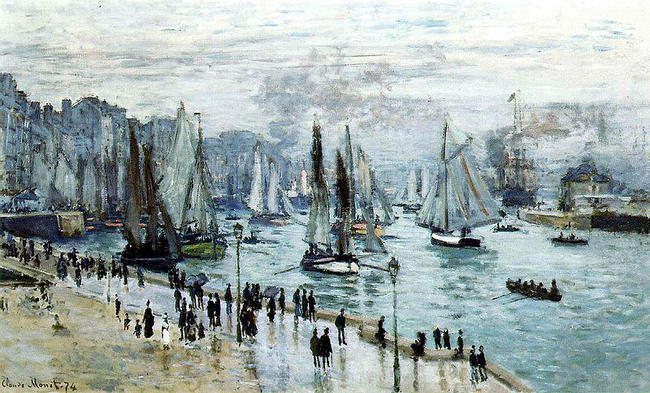 Claude Monet Łodzie rybackie wypływające z portu opis obrazu